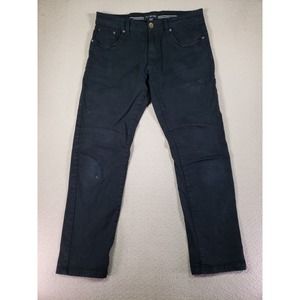 WT02 Jeans Mens 34×30 Black Denim Mid Rise Straight Wide Leg Gurnge Outdoor